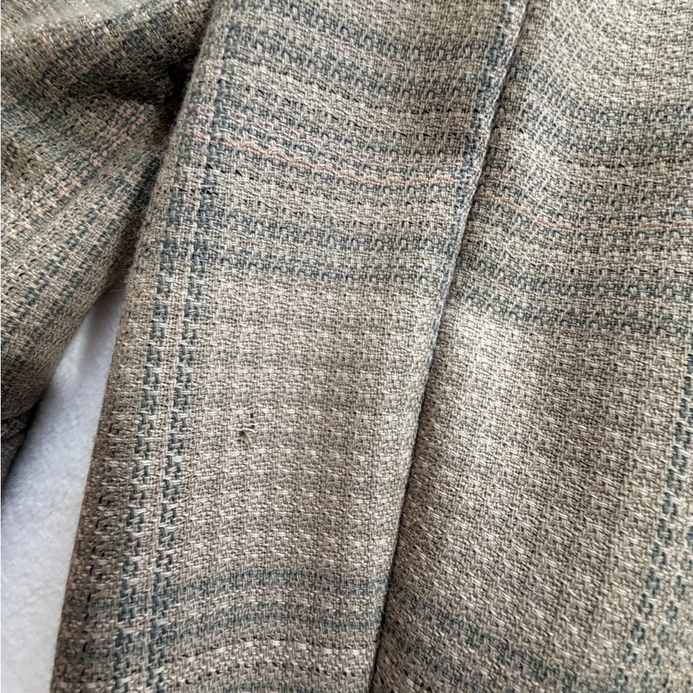 Liz Claiborne Blazer Wool double breasted beige gray plaid size 8 - Picture 10 of 16